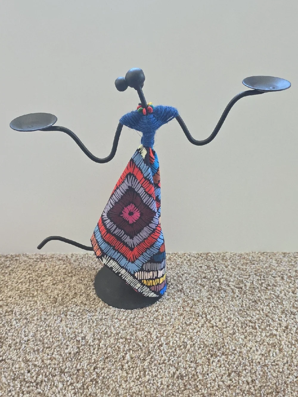 Metal Candle Holders - African Girl Stylish Tea Light Holders -  Set Of   2